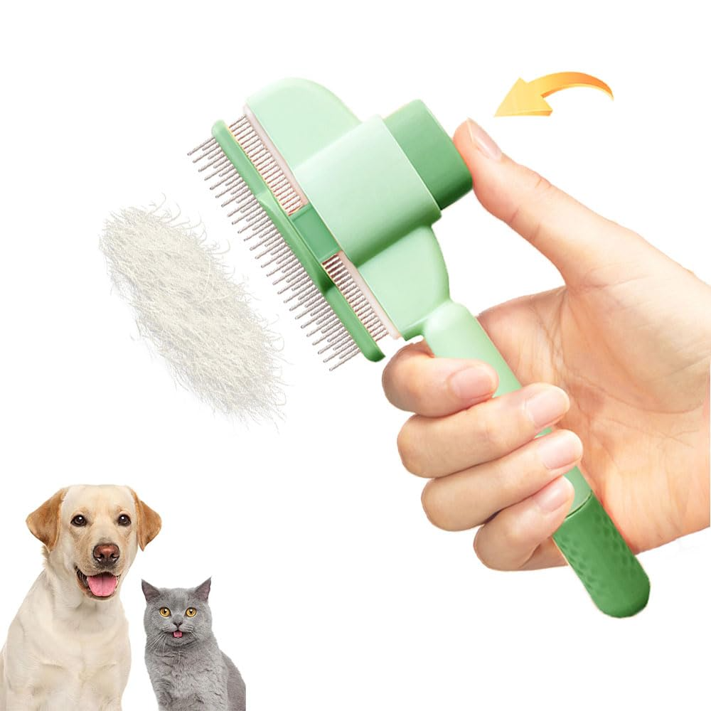 Pet Grooming Comb with Quick-Release Button