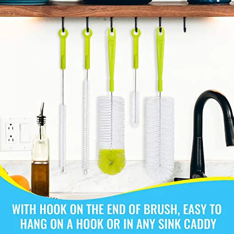 Long-Handle Bottle Cleaning Brush Set