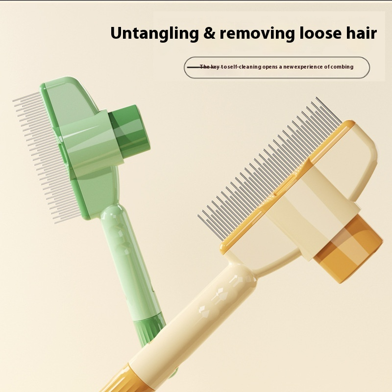 Pet Grooming Comb with Quick-Release Button