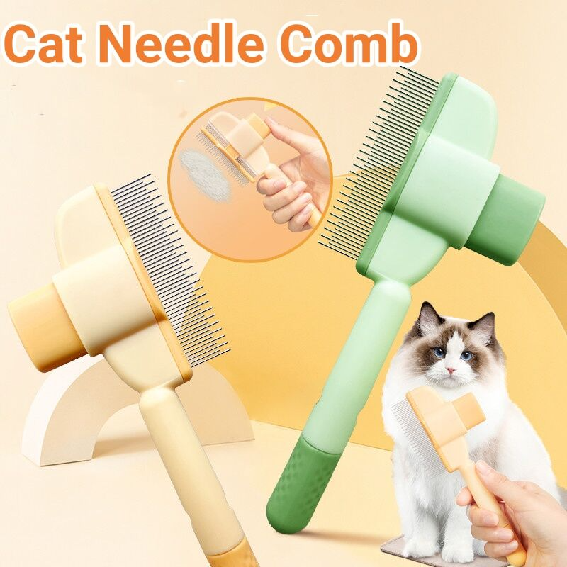Pet Grooming Comb with Quick-Release Button