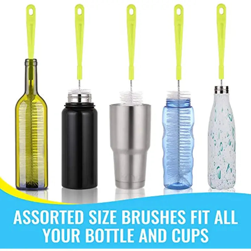 Long-Handle Bottle Cleaning Brush Set