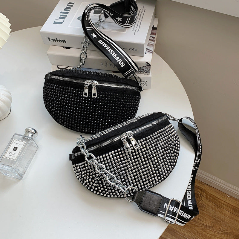 Western Rhinestone Crossbody Chest Bag