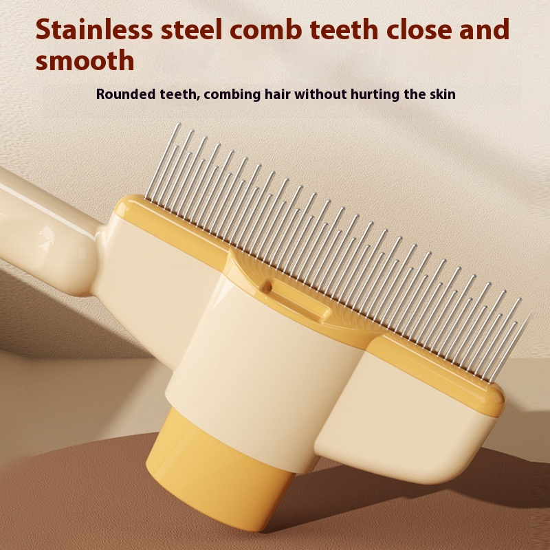 Pet Grooming Comb with Quick-Release Button